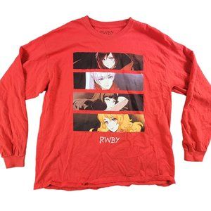 RWBY Ruby Mens Large Red T-Shirt Tee Long Sleeve Anime By Rooster Teeth